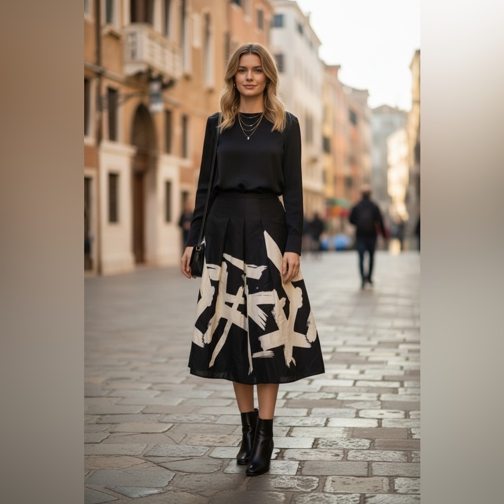 Club Monaco 100% silk skirt.